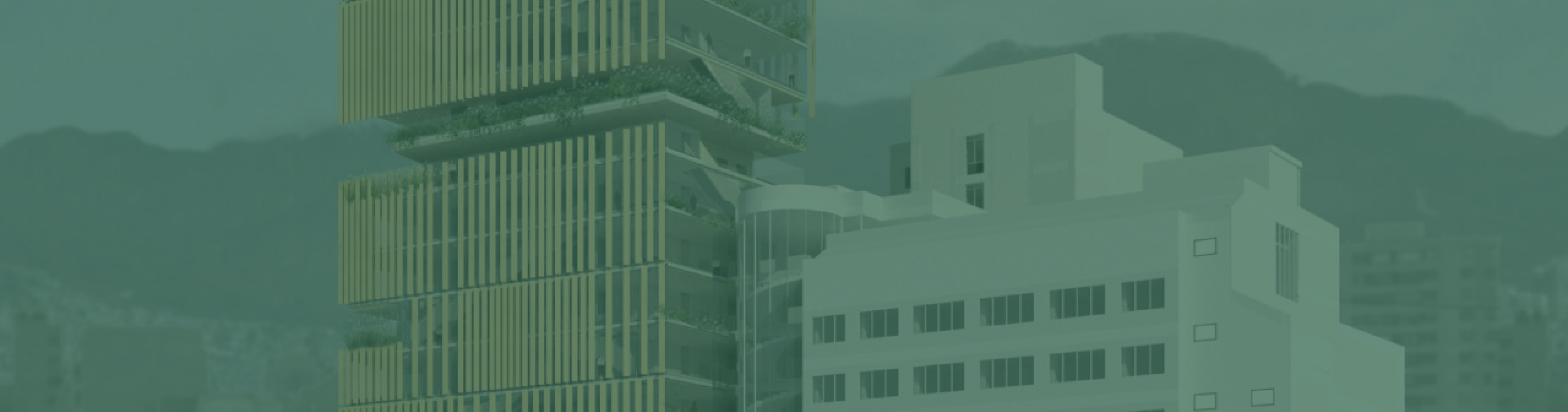 Encabezado traslucido verde aguamarina para Edificio de Laboratorios de ingeniería de la universidad distrital