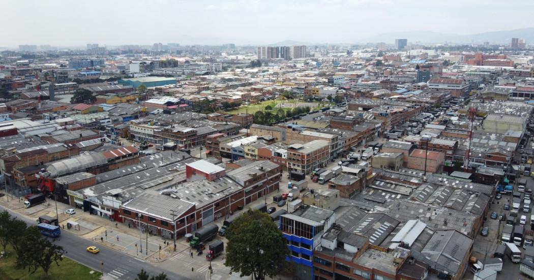 Fotografía aérea zona industrial de bogotá