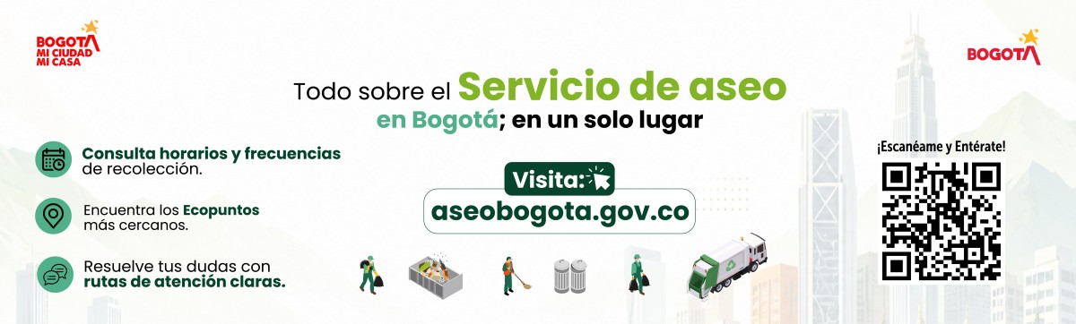 Banner invitando a conocer todo sobre el servicio del aseo en Bogotá