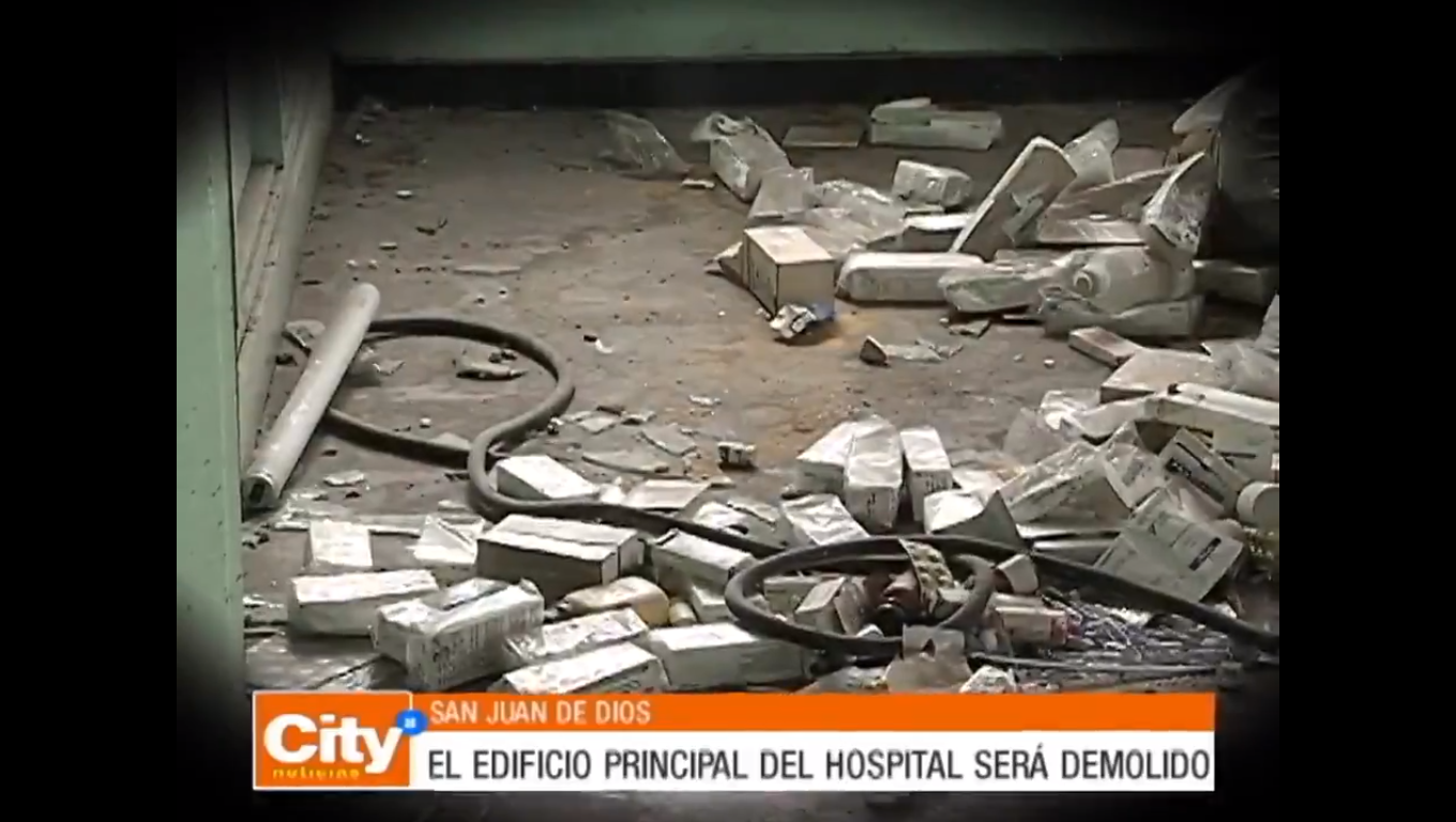 El antiguo edificio principal del Hospital San Juan de Dios será demolido antes de diciembre, por su deplorable estado actual.